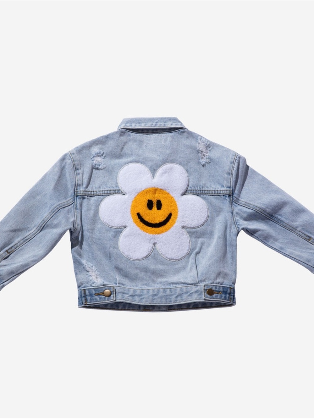 NEW PETITE HAILEY happy flower denim jacket in daisy